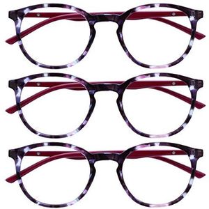 Opulize Met 3 Stuks Blauw Licht Blokkeert Leesbril Computer Gamen Purper Kersenrood Mannen Vrouwen BBB60-5 +2,00