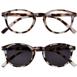 Opulize Zen Tweeling Pak Leesbril Met Zon Lezer Licht Bruine Schildpad Klein Mannen Vrouwen RS24-1T +1,50