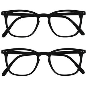Opulize Bex 2 Stuks Mannen Afstand Bril Kortzichtig Groot Mat Zwart MM64-1 -1,50