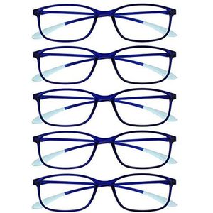 Opulize Ice Pack 5 super lichte leesbril kristal blauw vrouwen mannen RR61-3 +2,00