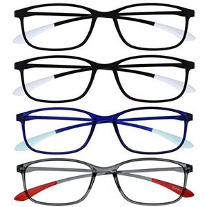 OPULIZE Ice Pack 4 Super Léger Lunettes De Lecture Noir Bleu Gris Femmes Hommes RRRR61-1137 +2,50