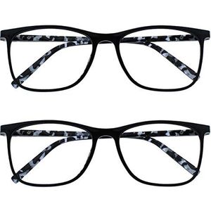 Opulize Arc 2 Stuks Groot Afstand Bril Kortzichtig Zwart Mannen Vrouwen MM66-1 -1,00