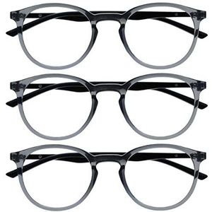 Opulize Met 3 Stuks Blauw Licht Blokkeert Bril Computer Gamen Grijs Zwart Mannen Vrouwen BBB60-7 +0,00
