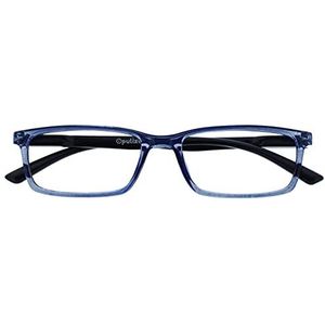OPULIZE See - Leesbril, anti-blauw licht, smal montuur, veerscharnieren, verbetert de slaap, computerspelletjes, mannen en vrouwen, B9, Zwart Blauw Arm