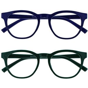 OPULIZE Blu Leesbril Uniseks, Blauw & Groen
