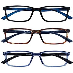 OPULIZE See Blocking Blauw Licht Leesbril Computer Spel Anti-verblinding Mannen Vrouwen B9, zwart/bruin/blauw