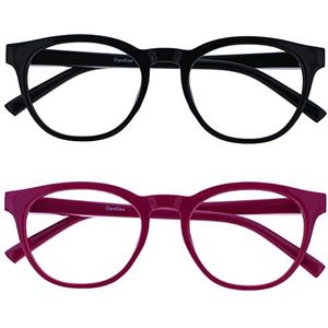 OPULIZE Blu Leesbril Uniseks, Zwart & Roze