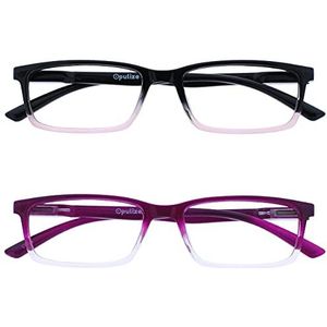 OPULIZE See 2 Stuks Blauw Licht Blokkeert Leesbril Roze Purper Computer Gamen Ontspiegeld Mannen Vrouwen BB9-45 +2,50