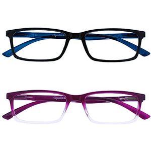 Opulize See Reading Glasses Uniseks, zwart/paars