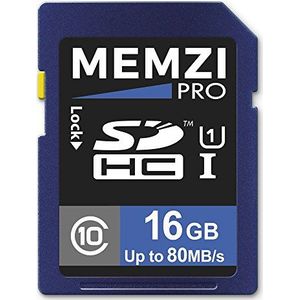 MEMZI PRO 16GB klasse 10 80MB/s SDHC-geheugenkaart voor Canon PowerShot S- of SX-serie digitale camera's