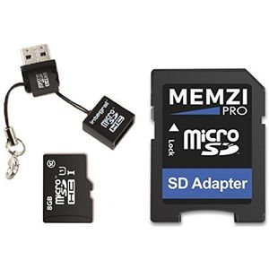 MEMZI PRO 8GB Klasse 10 90MB/s Micro SDHC-geheugenkaart met SD-adapter en Micro USB-lezer voor ROAV In Auto Dash-camera's
