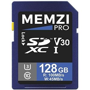 MEMZI PRO 128GB geheugenkaart compatibel voor Canon EOS M200, M100, M50, M10, M6 Mark II, M6, M5, M3, M Digitale Camera's - SDXC 100MB/s Klasse 10 U3 V30