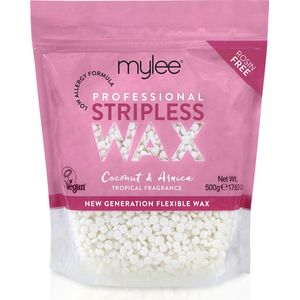 Mylee Professionele Harde Wax 500G [Kokosnoot & Arnica] - Geen strips depilerende waxkralen vaste filmbonen geen strip nodig, pijnloze zachte haarverwijdering van het volledige lichaam, gezicht en bikini -lijn