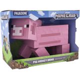 Paladone Minecraft Pig Money Bank 19 cm officieel gelicentieerde koopwaar, roze
