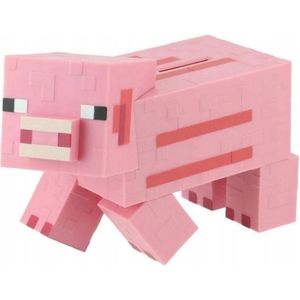 Paladone Minecraft Pig Money Bank 19 cm officieel gelicentieerde koopwaar, roze