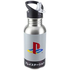 Playstation - Metal Water Bottle with Straw