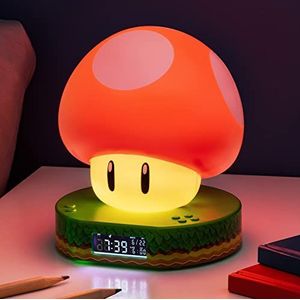 Paladone Super Mushroom digitale wekker met Power Up, officieel gelicentieerd product van Nintendo