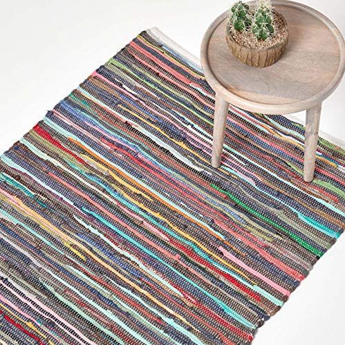 Homescapes - Chindi-tapijt - Meerkleurig - Handgeweven - 70 x 120 cm - 100% Gerecycled Katoen