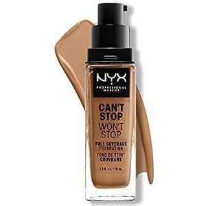 NYX Professional Makeup Can't Stop Won't Stop Full Coverage Foundation, langdurig, waterbestendig, veganistische formule, matte teint, kleur: gouden honing