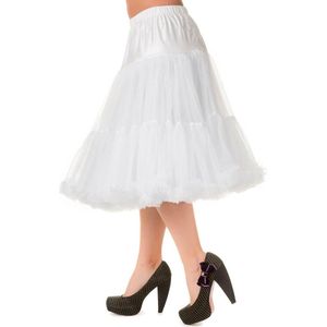 Petticoat - Wit - Tule/Sateen - 2 Lagen met Ruches