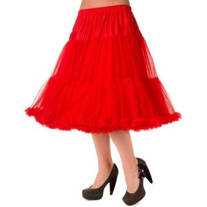 Banned Retro - Petticoat - Rood - 2 Lagen - Elastische Tailleband