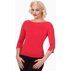 Blousetops - Lichtrood - Viscose Mix - 3/4 Mouwtjes