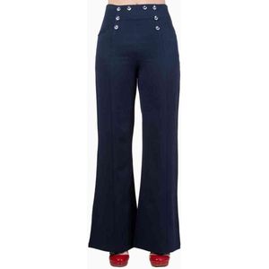 STAY AWHILE - Wijde Broek - Navy - 50% Katoen 45% Polyester 5% Elastaan