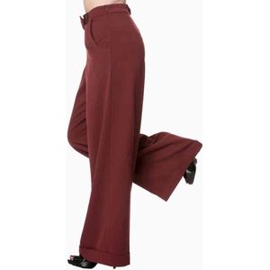 Banned Retro - 40s Hidden Away Trousers - Pantalon - Rood/Bordeauxrood