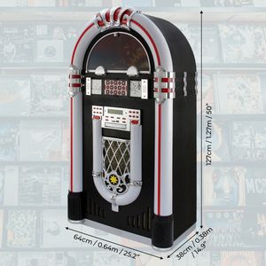 Jukebox - Vinyl Platenspeler - Staand Geluidssysteem - LED Verlichting - 40W Luidsprekers