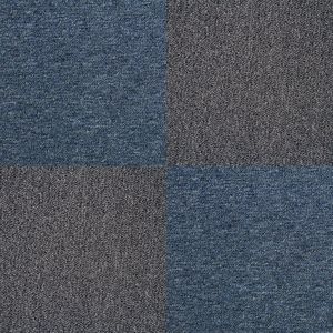 MonsterShop Tapijttegel - Storm Blauw en Zwart - 40 Stuks - 50x50cm - 10m2