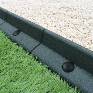Flexibele Borderrand tuin - Groen - Set: 12 x 1.2 meter (120 x 8.1 x 8.1 cm) - UV- en Weerbestendig - Rubber - Kindvriendelijk - Grasmaaiervriendelijk - Perkrand
