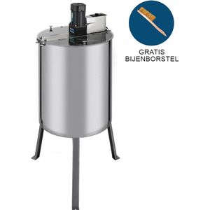Honing Centrifuge - Elektrisch 900 rpm-1400 rpm - RVS - Capiciteit: 4 Honingramen - Inclusief bijenborstel - honing slinger