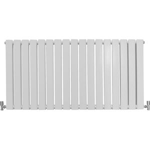 Design Radiator Sierradiator Verwarming - Wit - 600 mm x 1190 mm - Inclusief Schoonmaakborstel + Bevestigingsset - Plat Horizontaal