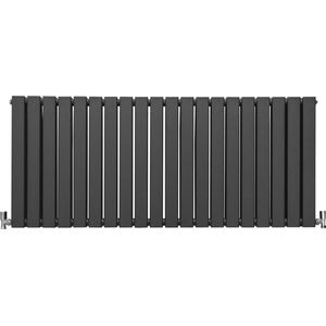 Design Radiator Sierradiator Verwarming - Antraciet - 600 mm x 1400 mm - Inclusief Schoonmaakborstel + Bevestigingsset - Plat Horizontaal