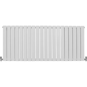 Design Radiator Sierradiator Verwarming - Wit - 600 mm x 1400 mm - Inclusief Schoonmaakborstel + Bevestigingsset - Plat Horizontaal