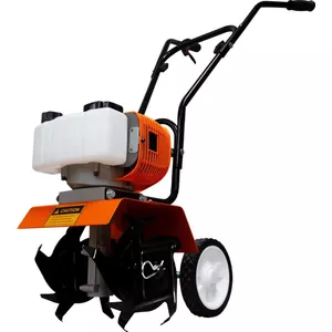 52CC 2-Takt Gartenfräse Motorhacke, 1.9KW 2-Takt Motor Mini Pflüger Grubber Kultivator, Benzin Kultivator Bodenhacke Bodenfräse Fräse für Bauernhöfe, Parks, Gärten, Höfe, Felder, Ebenen
