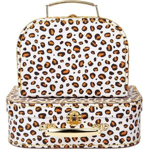 Kofferset Leopard Love (kinderkoffertjes) van Sass & Belle