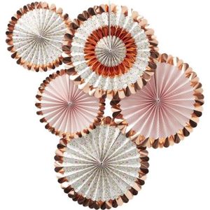Ginger Ray 5 stuks feestdecoraties met stippen in roségoudfolie