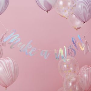 Ginger Ray 'Make A Wish Unicorn' feest slinger - holografisch - 1,50 meter