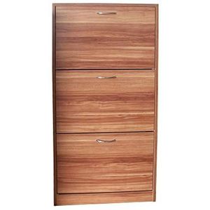 Vida Designs 3 lade schoen kast kast kast schoen opslag organisator Pull down houten meubeleenheid Meubeleenheid Walnoot