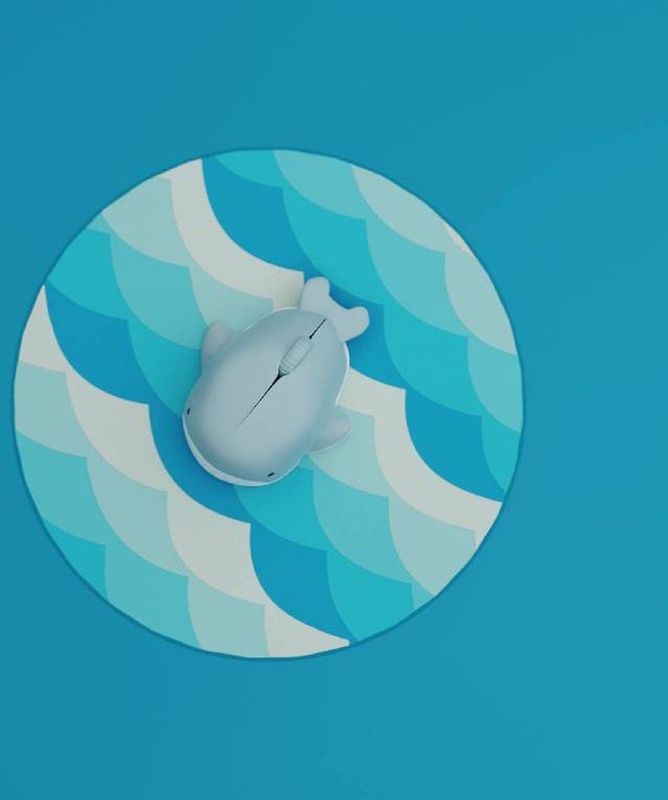 Mustard - Moby The Whale - Draadloze Computermuis - Blauw - Kunststof