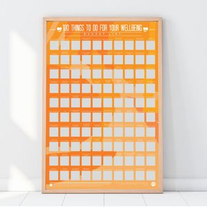 Gift Republic 100 dingen om te doen voor welzijn Scratch Off Bucket List Poster, veelkleurig, Woonkamer, 46,00 x 59,00 cm