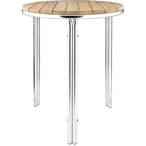 Bolero Ronde tafel stapelbaar, 720 x 600 mm, essenhout en aluminium