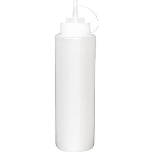 Vogue 227 ml / 8 oz transparante sausdispenser, hervulbare sausfles met brede hals, nauwkeurig smal dispenseropzetstuk, schroefontwerp, commercieel of thuisgebruik, K062