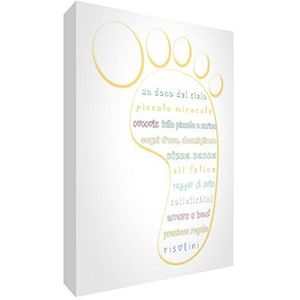 Feel Good Art foot-a7blk-15it token deco acryl, strikken diamant met voetafdruk, meerkleurig, 10,5 x 7,4 x 2 cm