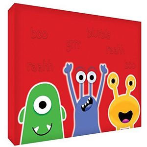 Feel Good Art MONSTERS-A5BLK-09ES decoblok ""Vriendelijke Monster"", 15 x 21 x 2 cm, rood