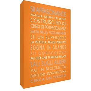 Feel Good Art BOYSRULES-A6BLK-10IT Decoratief blok, modern design in kleurrijke typografie-stijl, oranje, 15 x 10,5 x 2 cm