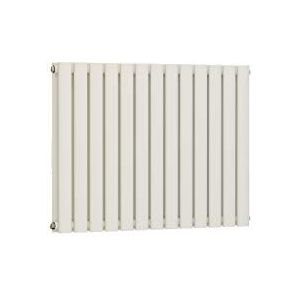 VeeBath Rennes Wit Low Carbon Mild Staal Horizontale Ovale Dubbele Panel Spiegel Badkamer Verwarming Radiator - 600 x 770mm