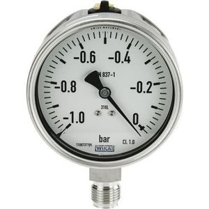 RS PRO Manometer, vacuüm, 0/-1bar, Metrologie, Zilver