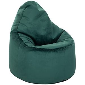 Loft 25 Capriccio Velvet Bean Bag Chair | Indoor Home Woonkamer Premium Zitzak Stoel | Ergonomisch Ontwerp voor Lichaamsondersteuning | Duurzaam en Comfortabel (Bos, Zitzak)